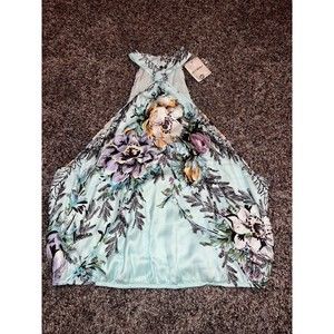 NWT$78 Free People floral satin mint tank top blouse size small